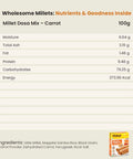 carrot millet dosa mix nutrients table