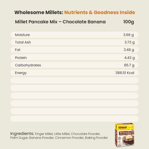 Millet Pancake Mix –  Chocolate Banana - pack of 2| (200g each)