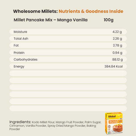 Millet Pancake Mix – Mango Vanilla | 200g