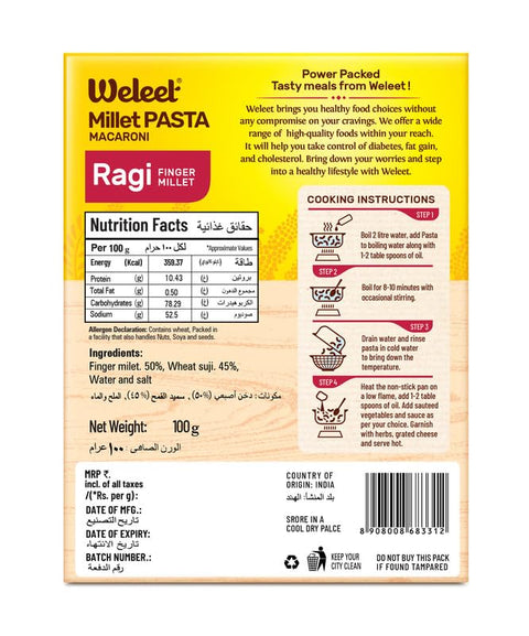 Weleet Instant Ragi Millet Pasta-100g